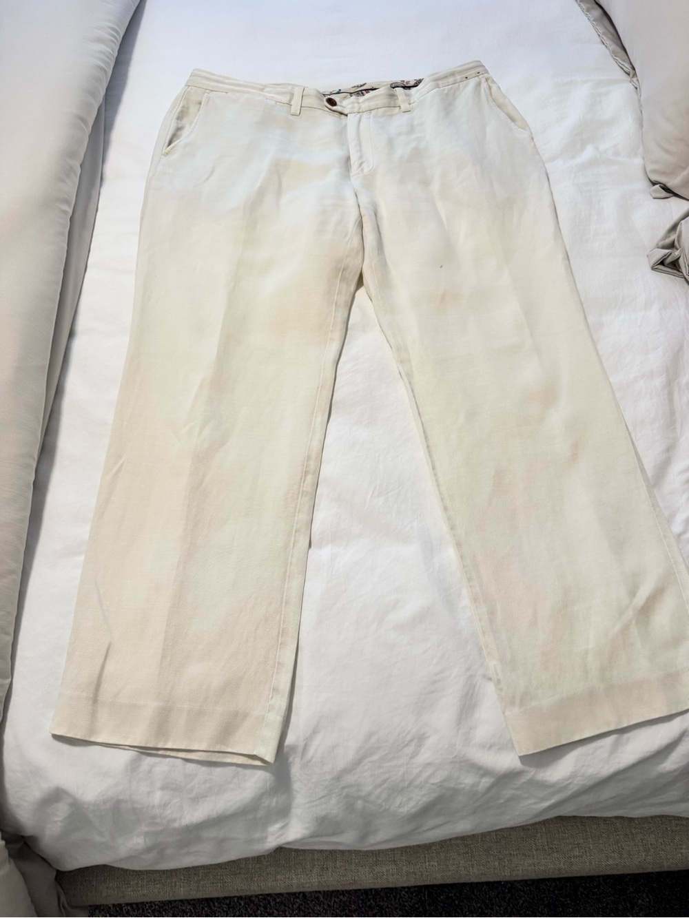 Tommy Bahama Linen Lyocell Blend Flat Front Pants / Trousers 38x30